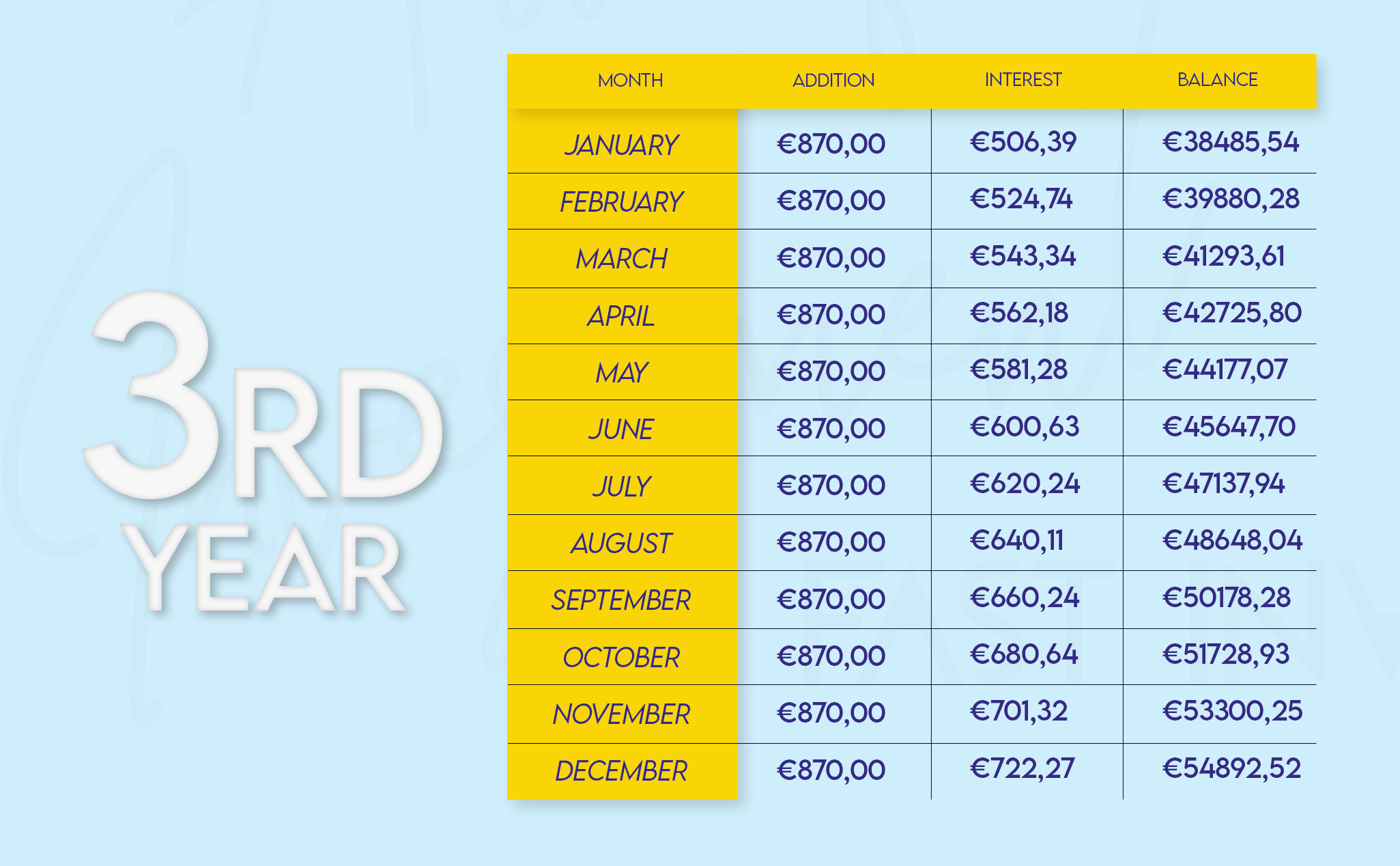 5 Year Investment Plan - 3rd Year