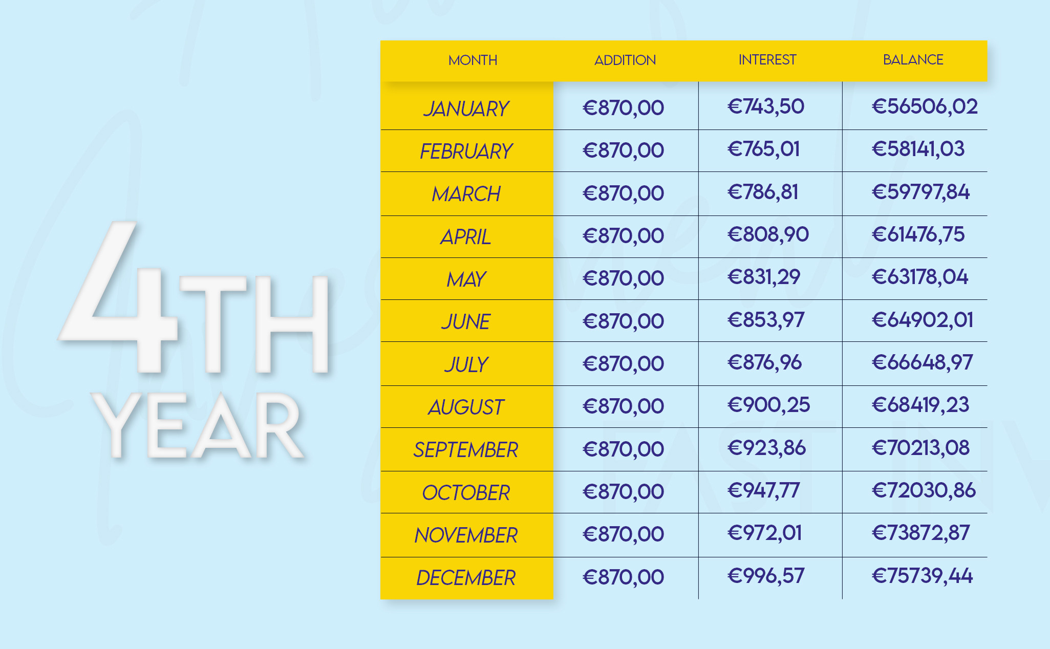 5 Year Investment Plan - 4th Year