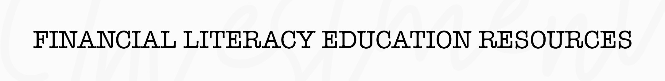 Financial Literacy Education Resources